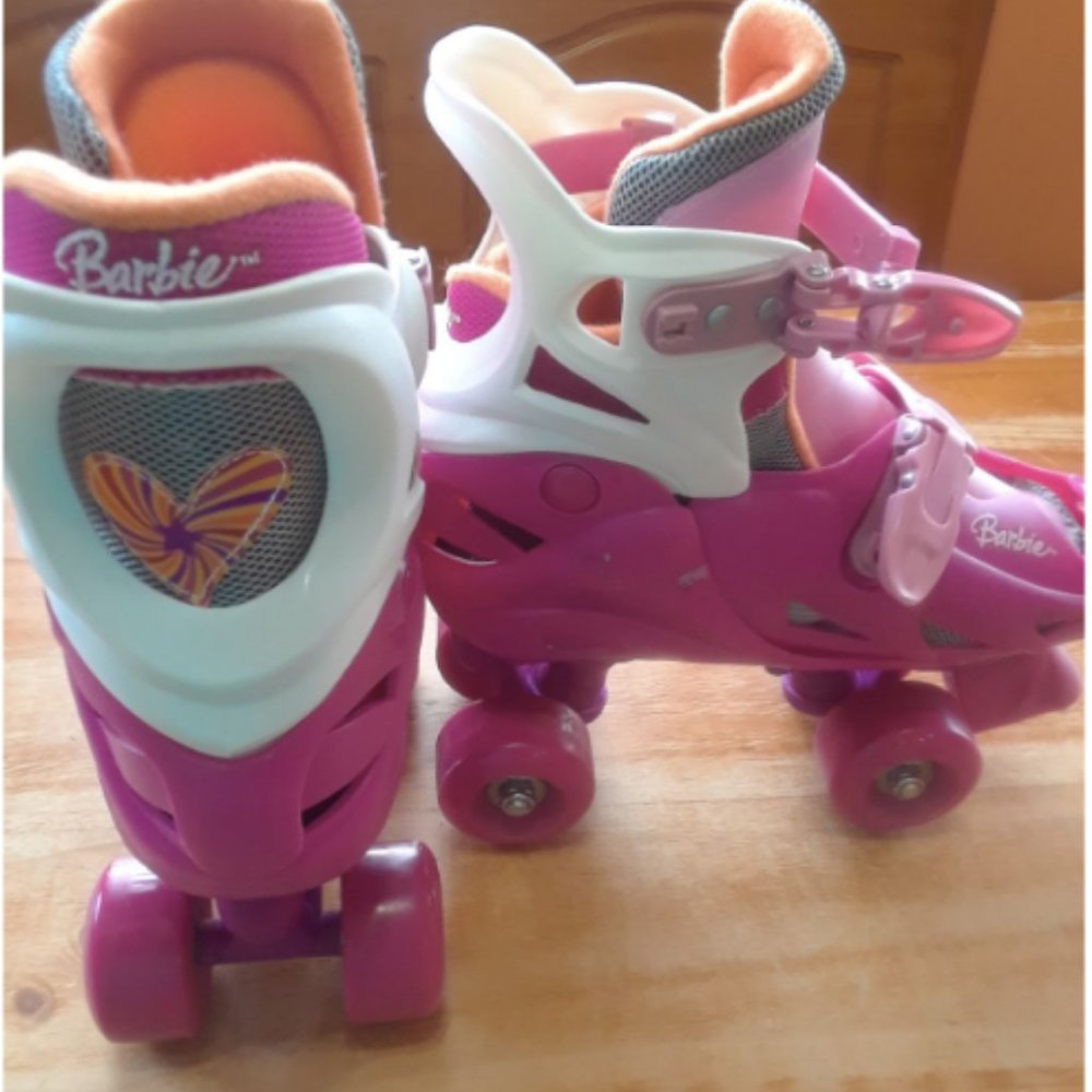 Barbie roller skates pink and orange girl size 1-4